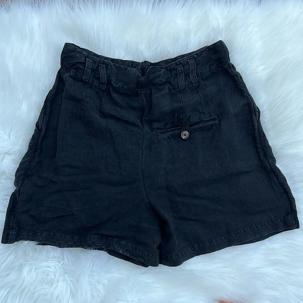 NWOT Free People Calla Linen Trouser Shorts Size 2 Black